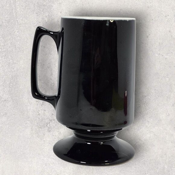 Vintage Motorola Semiconductors Mug Black Gold Hall USA Pedestal Mug Retro Tech - Picture 3 of 8